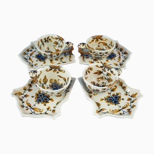 Ceramic Biscuit Cups and Saucers, Set of 8
