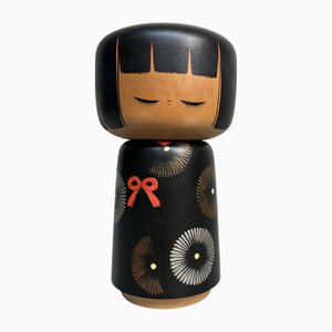 Vintage Chrysanthemum Girl Kokeshi von Tsuneyuki Kikumusume, 1979