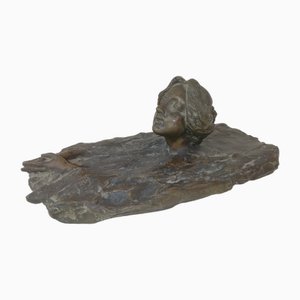 Bronzestatuette mit Darstellung eines Schwimmers, Frankreich, 1920er