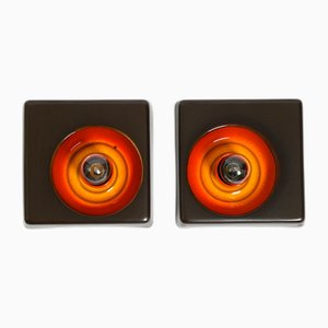 Space Age Ceramic Wall Lamps, 1970s, Set of 2