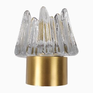 Glass and Brass Wall Lamp from Nafa Nybro Armaturfabrik, Sweden, 1960s