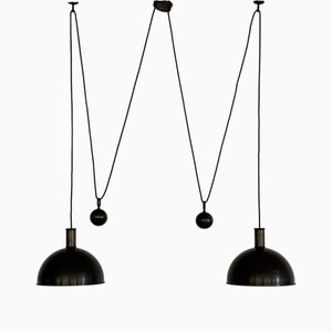 Suspension à Double Contrepoids Ajustable en Laiton par Florian Schulz, 1970s
