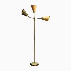 Lampadaire à 3 Lampes en Laiton, Italie, 1960s