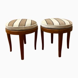 Cherrywood Ottomans, Italy, 1930s, Set of 2