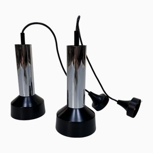 Lampes à Suspension Spotlight Moderniste en Chrome et Métal de Staff Leuchten, Allemagne de l'Ouest, 1960s, Set de 2