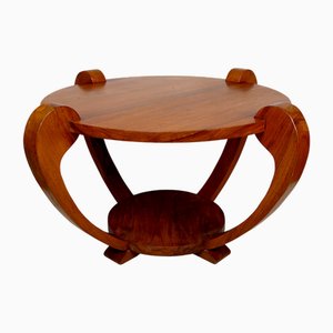 Tavolino da caffè Art Deco in teak nello stile di Michel Dufet, anni '30