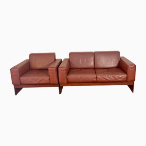 Korium KM 3/1 2-Seater Sofa and Armchair Set by Tito Agnoli for Matteo Grassi, Italy, 1980s, Set of 2
