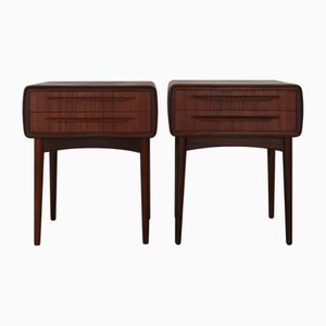 Tables de Chevet Scandinaves en Teck par Johannes Andersen pour CFC Silkeborg, 1960s, Set de 2