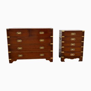Coffres de Campagne Style Militaire en Acajou, Set de 2