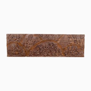 Kamerunischer Bamoun Künstler, Geschnitzte Monoxyl Flachreliefplatte, 1960er, Holz
