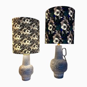 Lampes Vase en Poterie Brutaliste par Bodo Mans pour Bay Keramik, Allemagne de l'Ouest, 1960s, Set de 2