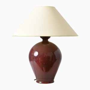 Verglaste Sang de Boeuf Tischlampe von Jean David Bosshard, 1980er