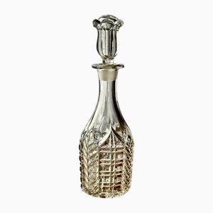 Victorian Hand-Blown Moulded Glass Decanter with Decorative Stopper, 1880s