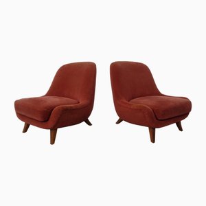 Poltrone Mid-Century in mohair, Francia, anni '50, set di 2