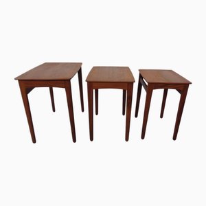Dänische Teak Satztische, 1960er, 3er Set