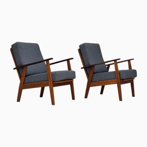 Set Dänischer Vintage Sessel aus Wolle & Teak & Eiche, 1960er