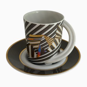 Nr. 24 Espresso Sammlertasse mit Untertasse von Christa Häusler Goltz für Rosenthal Studio-Linie, 1990er, 2er Set