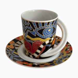 Nr. 22 Espresso Sammlertasse mit Untertasse von Yang für Rosenthal Studio-Linie, 1990er, 2er Set