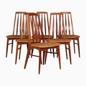 Chaises de Salle à Manger Eva Vintage en Acajou Niels Koefoed, 1960s, Set de 6