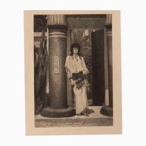 Edmond Ramus, Egyptian at the Entrance to his Dwelling, Etching, 19th Century