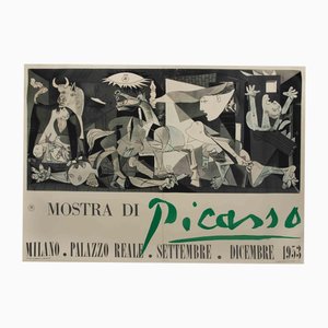 Ausstellungsplakat mit der Darstellung von Guernica nach Picasso, 1953