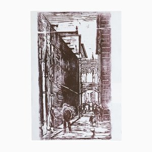 Linogravure Mid-Century, 1950s, Papier