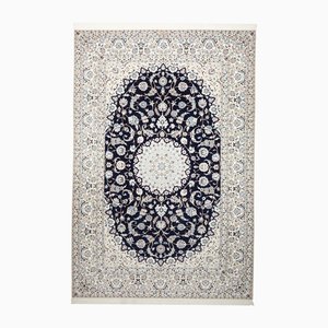 Middle Eastern Nain Rug in Hand-Knotted Wool with Floral Pattern