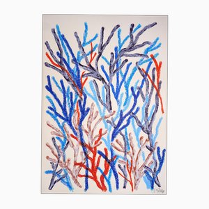 Romina Milano, Blur Marine Flora, 2025, Techniques mixtes sur papier