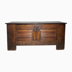 Large Antique Handcrafted Wooden Trunk