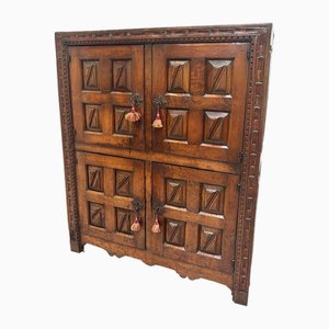 Armoire 4 Portes Antique en Bois Sculpté à la Main, Espagne
