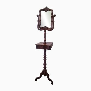 Soporte de afeitado antiguo de caoba