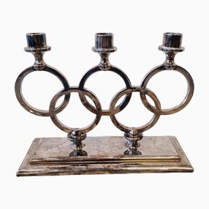 Candlestick with Olympic Symbol in Metal