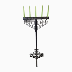 Art Deco Floor Candlestick in Metal