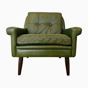 Vintage Danish Olive Green Lounge Chair by Svend Skipper, 1960s