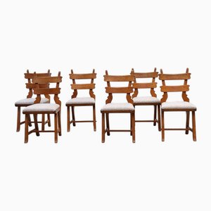 Vintage French Brutalist Dining Chairs, 1980s, Set of 6