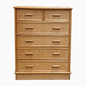Vintage Bamboo and Rattan Cabinet, 1970s