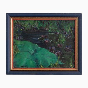 Marcel Pottier, Waterlilies, Oil Painting on Canvas, Early 20th Century