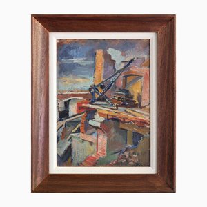 Albert Flocon, Toulouse, Ölgemälde an Bord, 1945, gerahmt