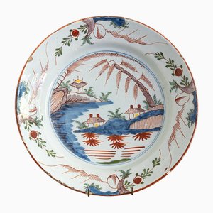 Chargeur de Chinoiserie Bleu et Rouge de Delft, 18ème Siècle, Pays-Bas