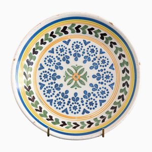 Polychrome Faience Plate with Patterns from Nevers, Early 19th Century