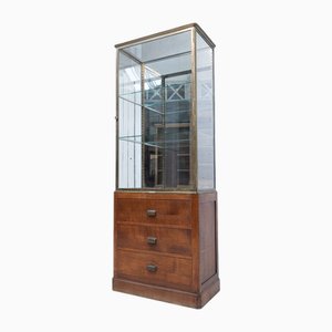 Vitrine de Magasin en Laiton et en Chêne, 1930s