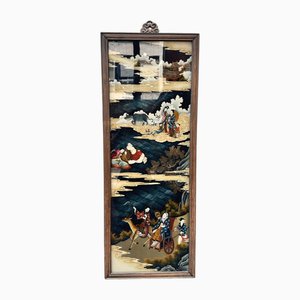 Bemalter Spiegel mit traditioneller Szene, Qing Dynastie, China, 1870