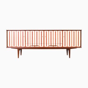 Aparador Mid-Century moderno de teca pintado a mano, años 60