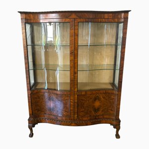 Antique Edwardian Burr Walnut Display Cabinet, 1900