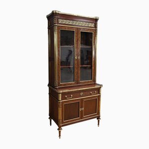 Louis XVI Style Mahogany Scriban Bookcase, Mid-19th Century