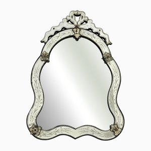 Large Mid-Century Murano Glass Wall Mirror, 1940s