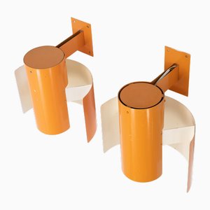 Large Wall Lights attributed to Bruno Herbst, Sweden, 1970s, Set of 2