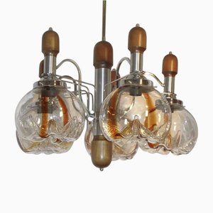Kronleuchter aus Muranoglas & Chromglas von Mazzega, 1960er