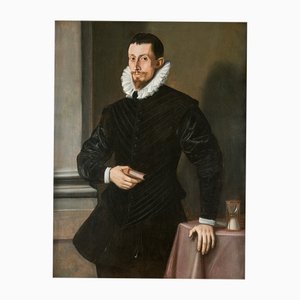 Tiberio Titi, Portrait d'un Gentleman, Huile sur Panneau, Début 17ème Siècle, Encadré