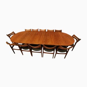 Round Extendable Dining Table in Teak from Korup Stolefabrik, 1960s